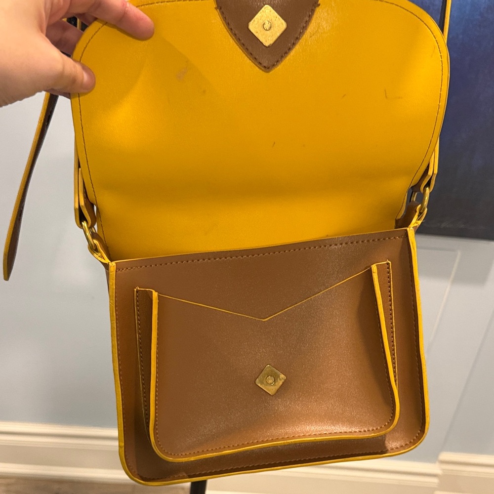 Tan Faux Leather Crossbody Bag - Picture 3 of 7